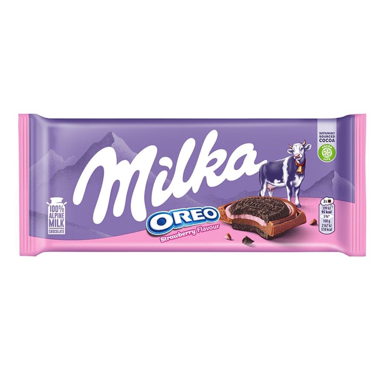 MILKA TABLET 92 GR OREO STAWBERRY FL. *22