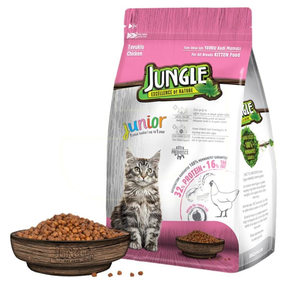 JUNGLE TAVUKLU YAVRU KEDI MAMASI 1,5 KG 