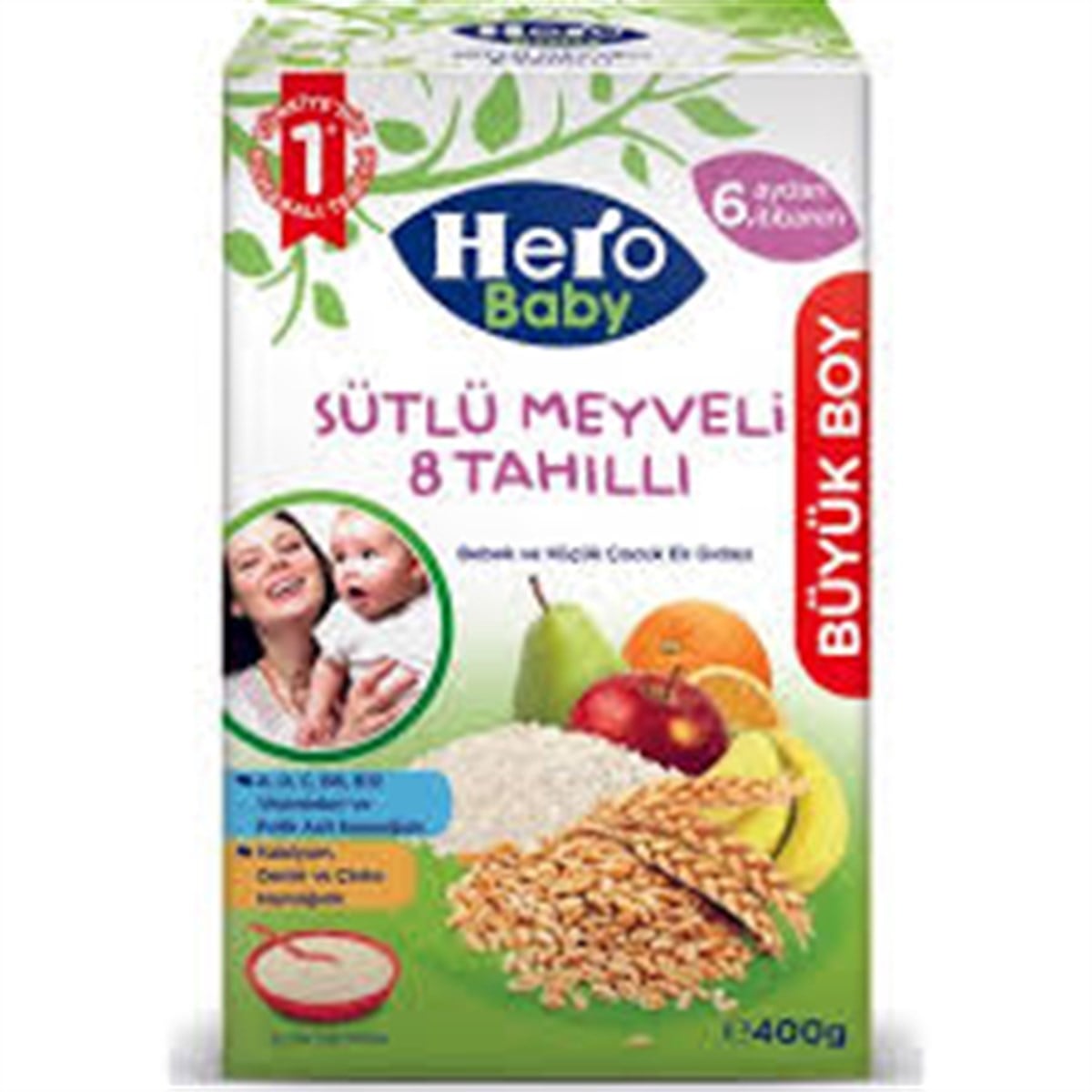 ÜLKER HERO BABY SÜTLÜ 8 TAHILLI  MEYVELI 400GR 1*6