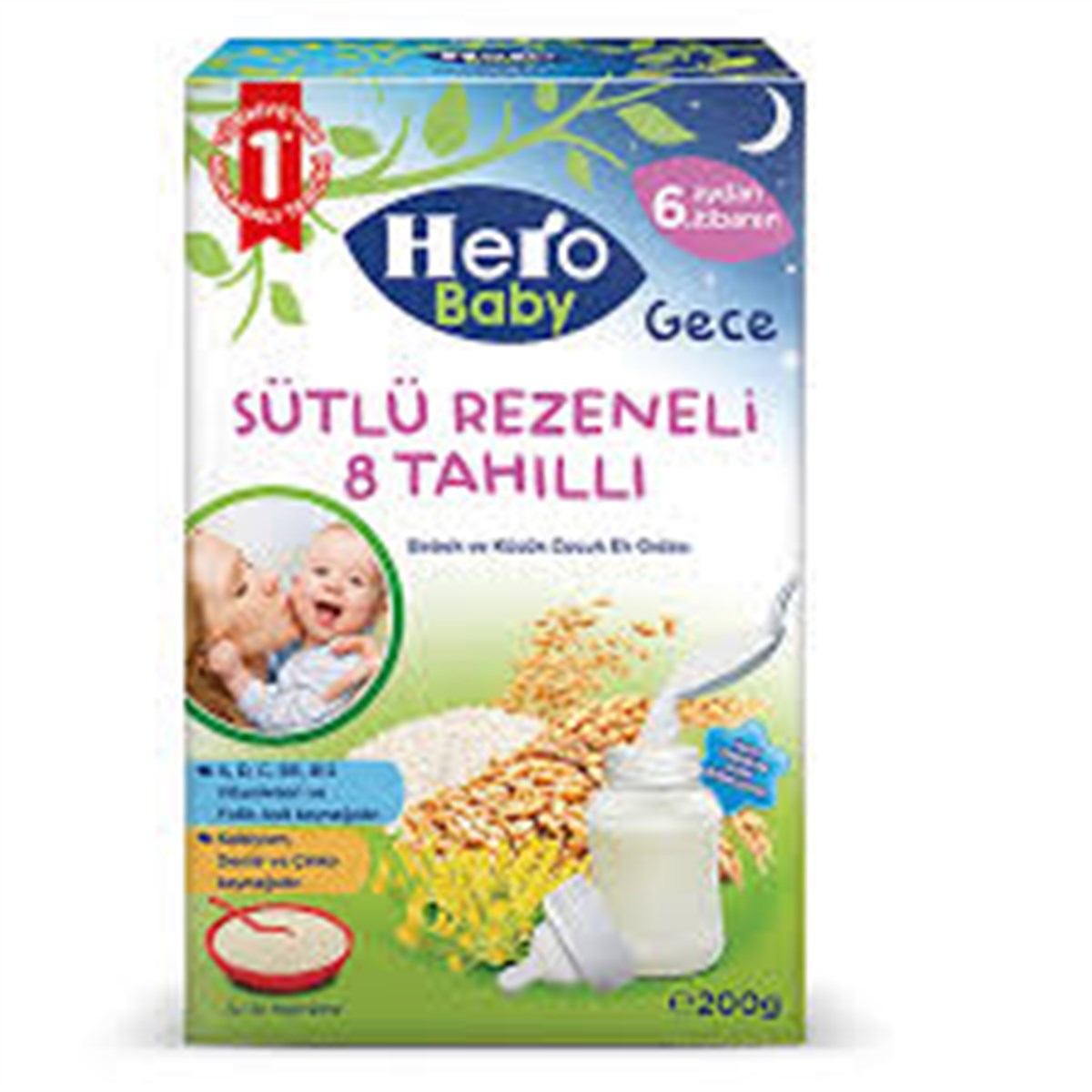 ÜLKER HERO BABY SÜTLÜ 8 TAHILLI REZENELI 200GR1*12