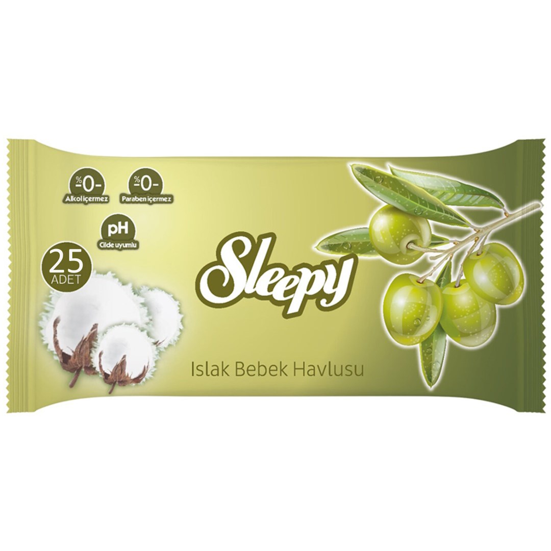 SLEEPY 25 LI ISLAK BEBEK HAVLUSU DOGAL ZEY YAGLI