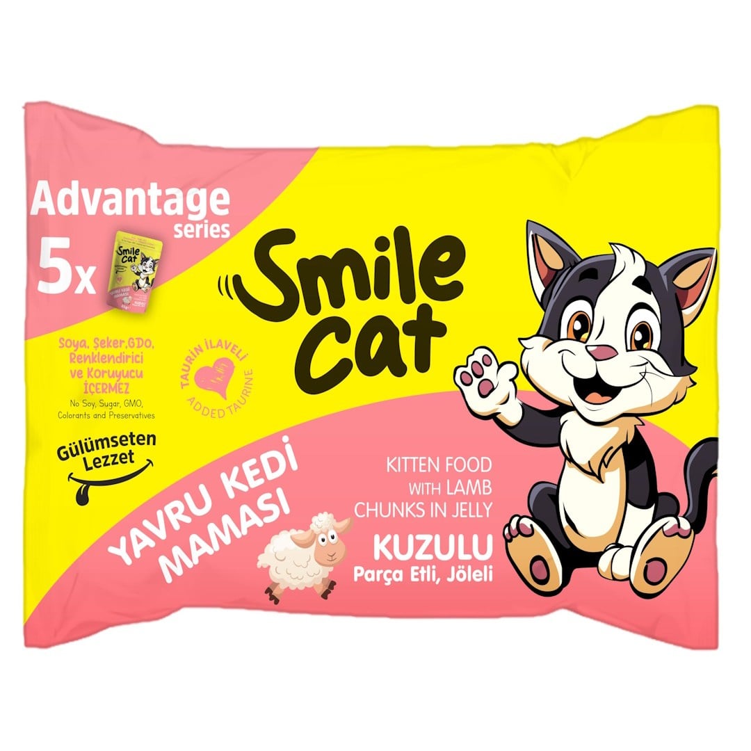 SMILE CAT FLOWPACK 425gr (5*85gr) YAVRU KEDİ KUZU