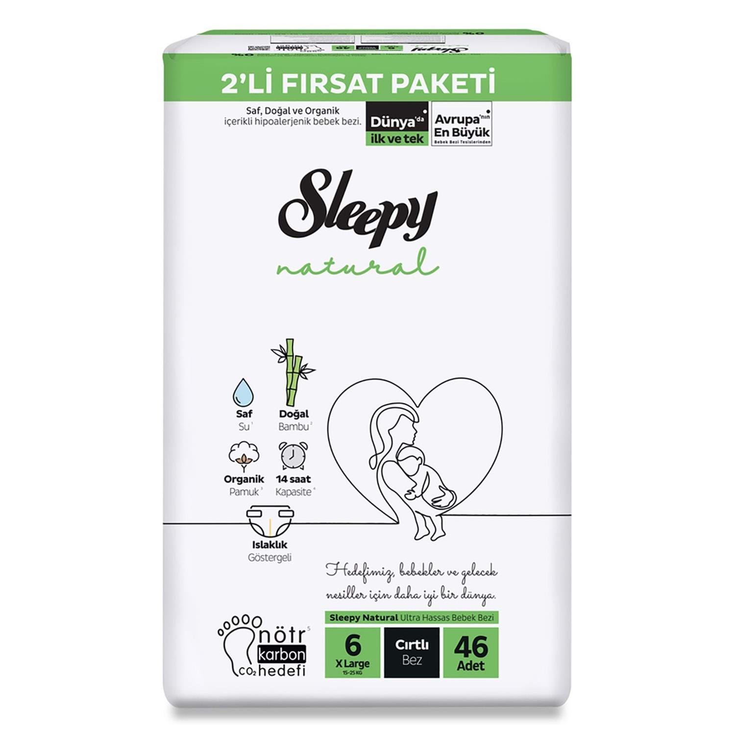 SLEEPY NAT.İKİLİ FIRSAT BEZ NO6 46 Lİ 15-25 KG 1*3