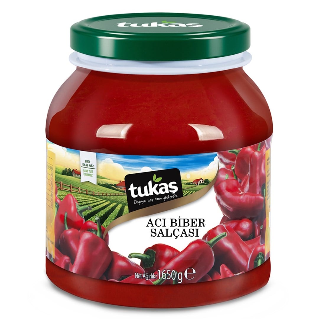 TUKAS SALCA 1650 GR ACI BIBER SALCASI PET