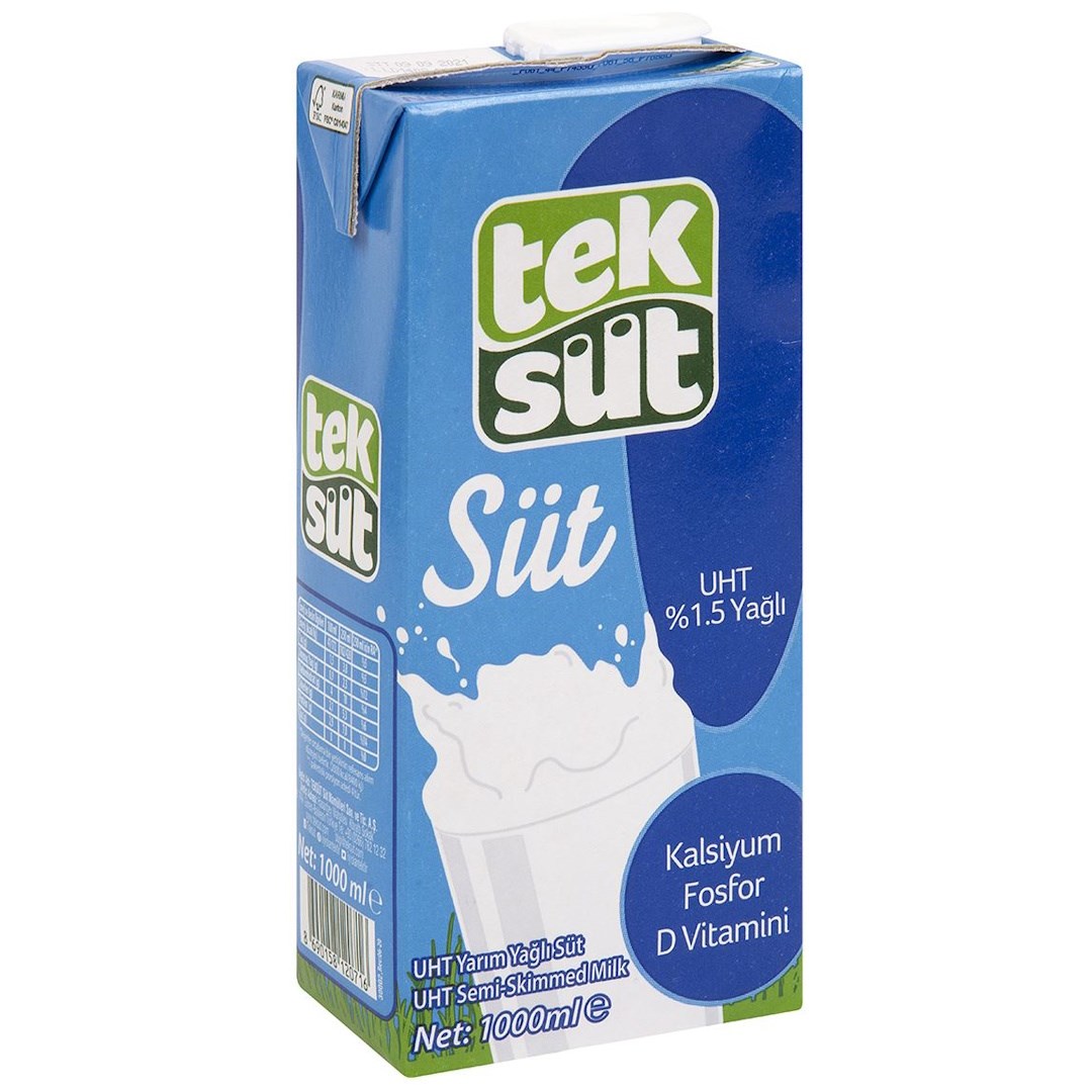 TEKSUT SUT 1000 ML YARIM YAGLI SUT