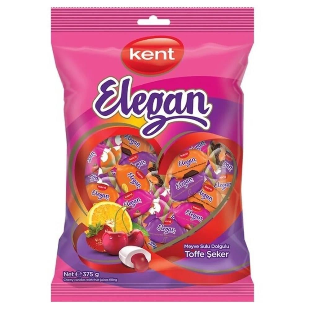 Kent Elegan Toffe Meyve Sulu Dolgulu İkramlık Şeker 375g