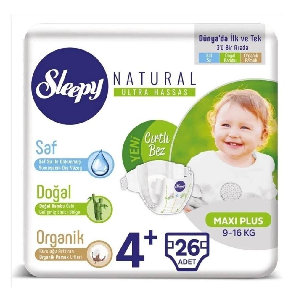 Sleepy Bebek Bezi 4+ Beden 26 Adet Natural