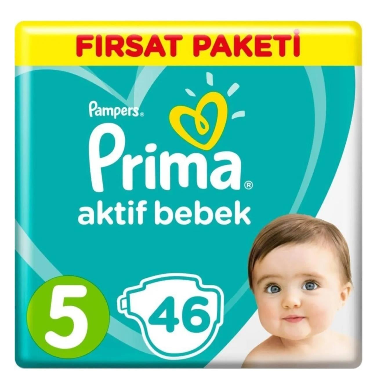 Prima Aktif Bebek Bezi 5 Beden 46 Adet Fırsat Paketi
