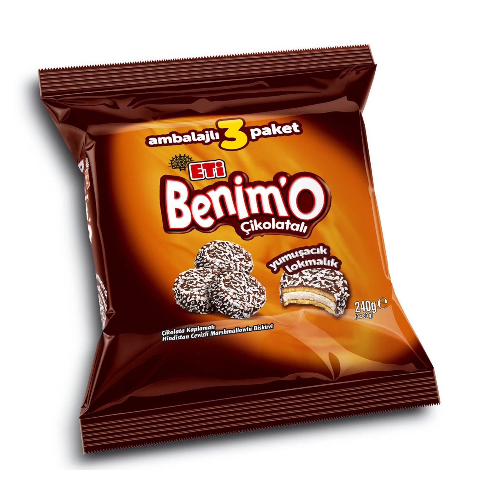 Eti Benimo 3lü Paket 216g Lokmalık Bisküvi