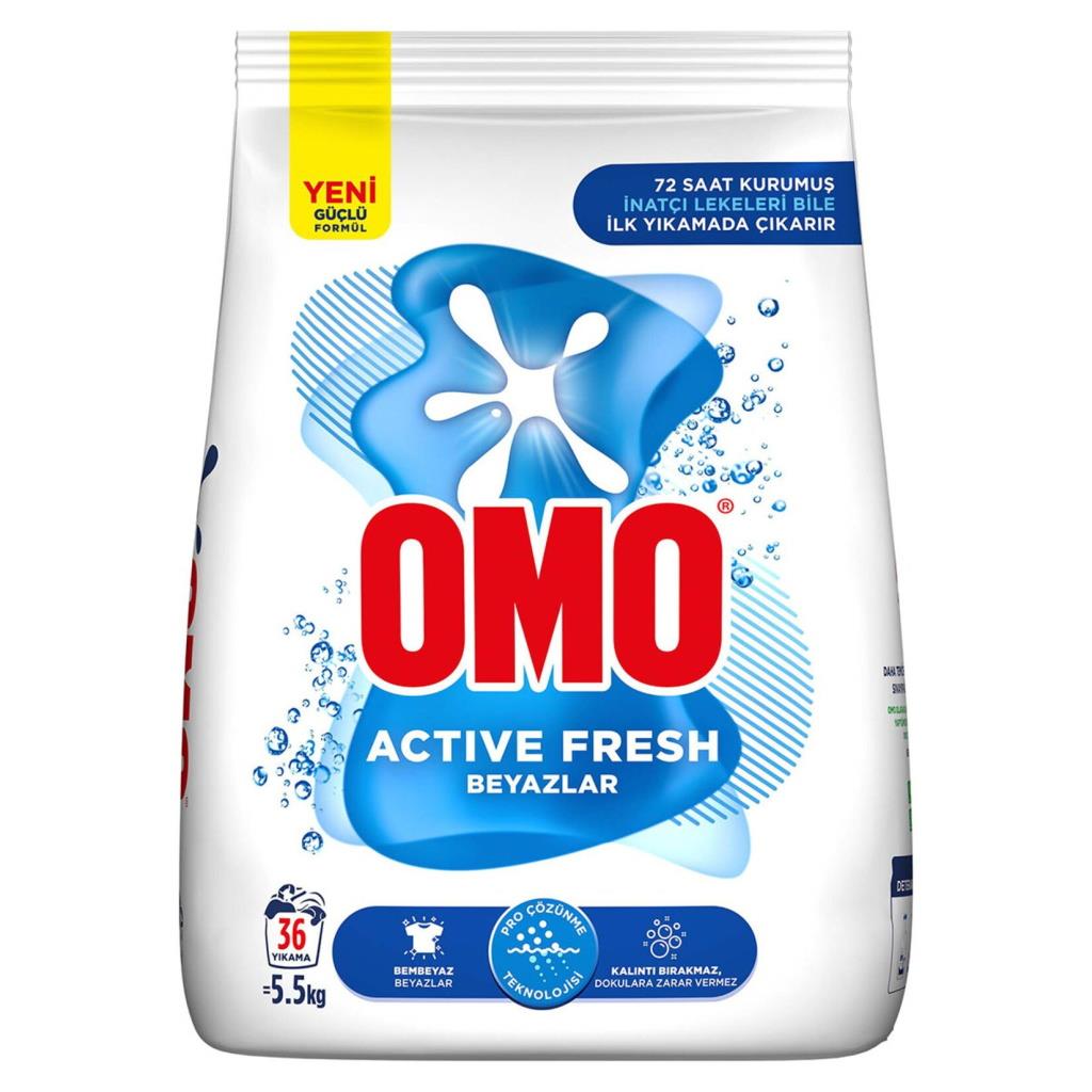Omo Active Fresh Beyazlar 5,5Kg Toz Deterjan