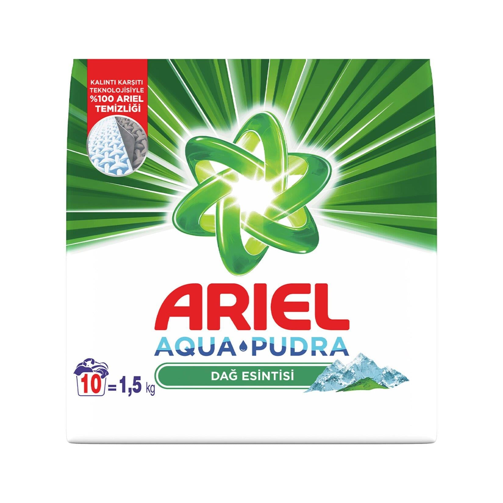 Ariel Aqua Pudra Çamaşır Deterjanı 1,5 Kg Dağ Esintisi