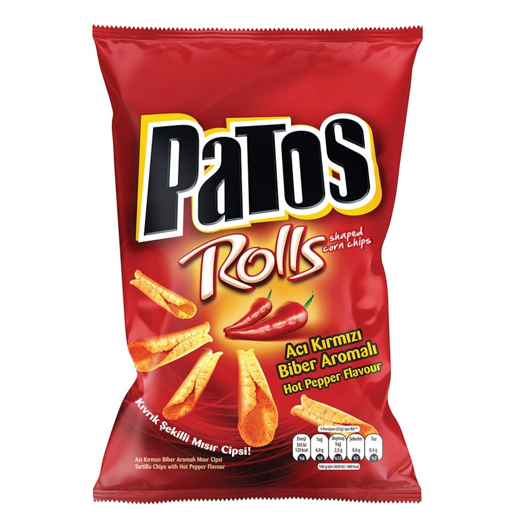 Patos Rolls Acı Kırmızı Biber Aromalı Cips