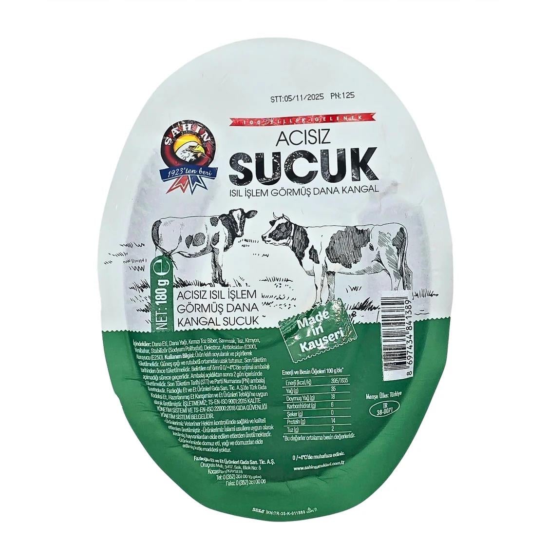 Şahin Acısız Kangal Sucuk 180g