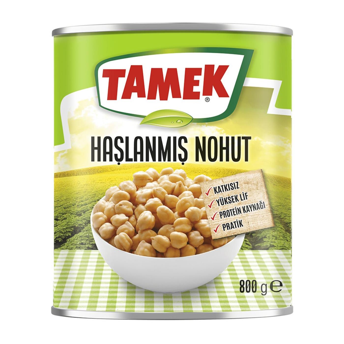 Tamek Haşlanmış Nohut Konservesi 800g