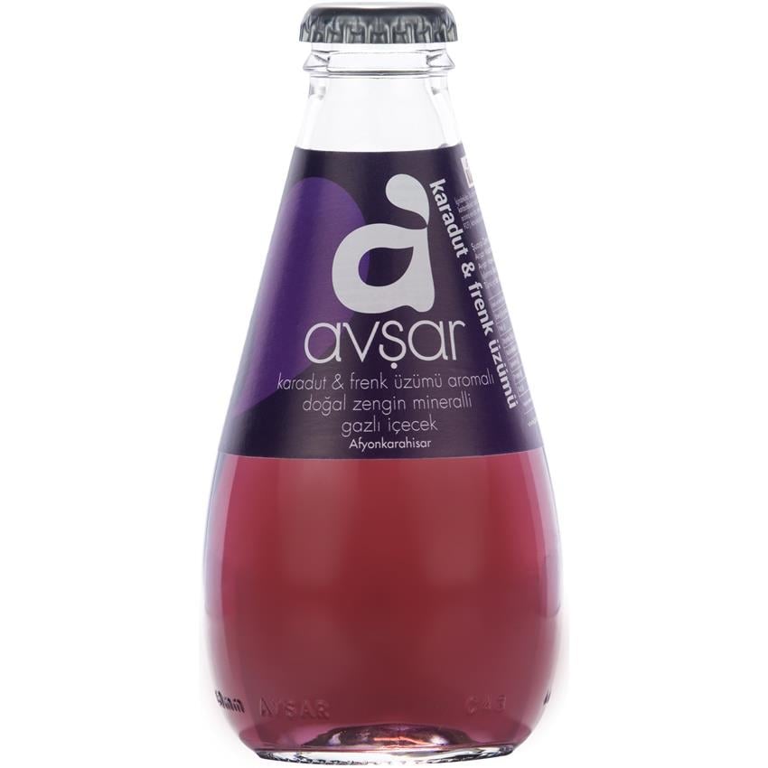 Avşar Soda 200cc Karadut ve Frenk Üzümlü Meyveli Doğal Maden Suyu