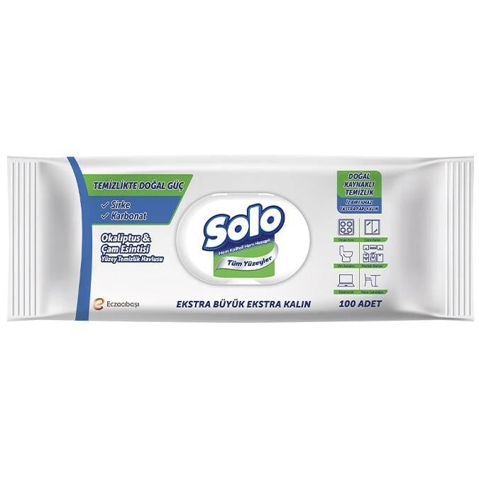 Solo Ekstra Yüz Temizlik Havlusu 100'lü Paket Okaliptus ve Çam