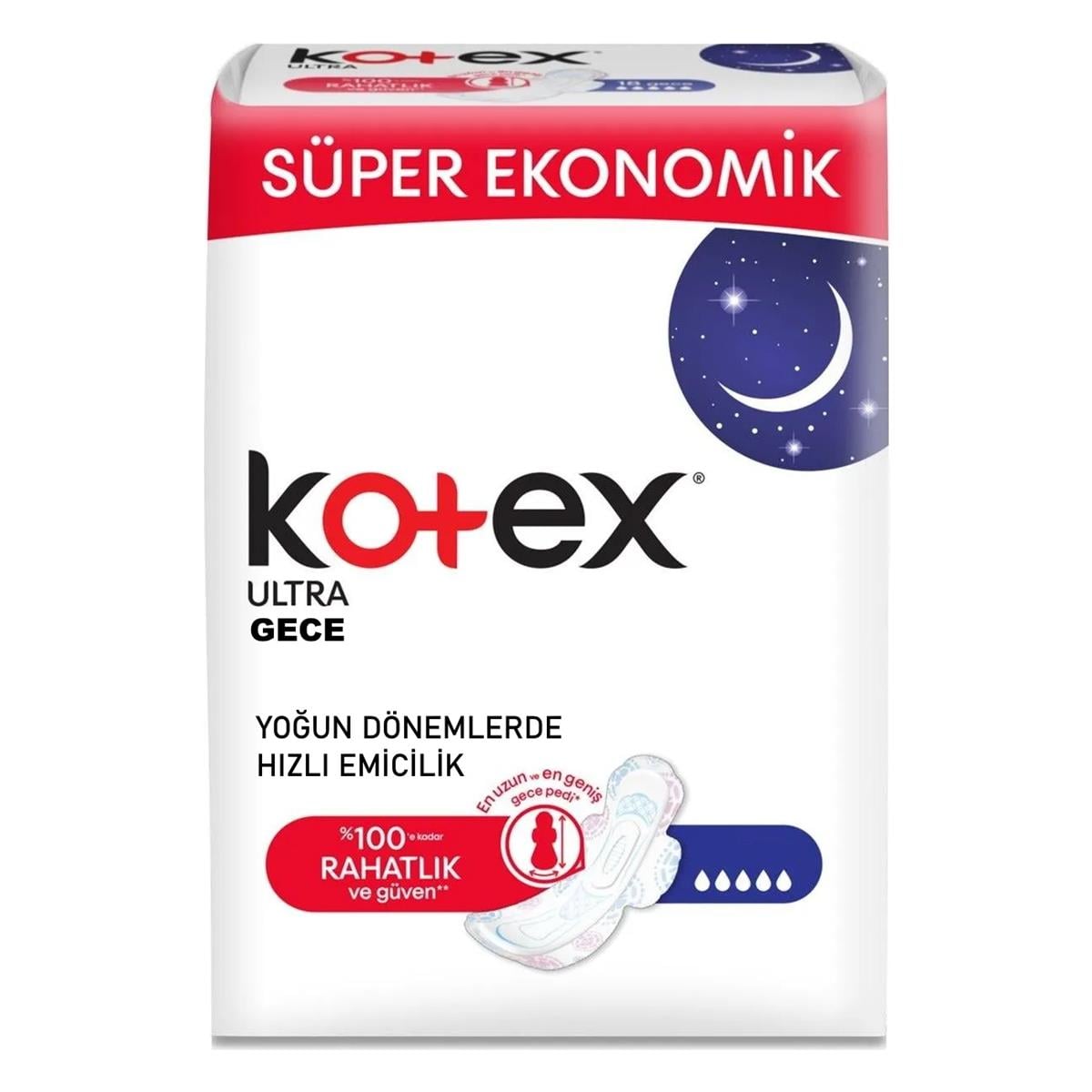 Kotex Ultra Gece Dev Ekonomik 22 Adet Hijyenik Ped