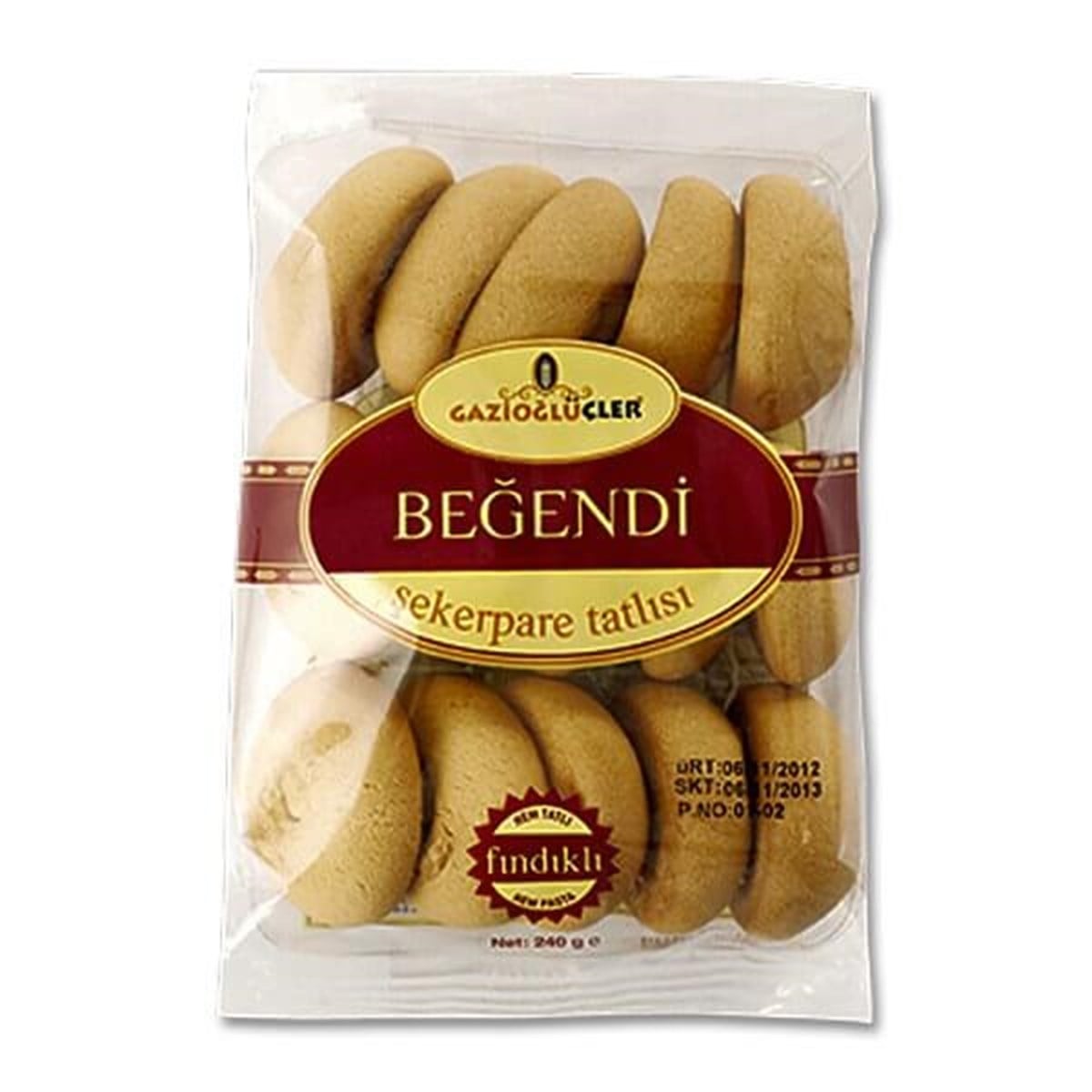 GAZIOGLU BEGENDI FINDIKLI SEKERPARE 240GR 
