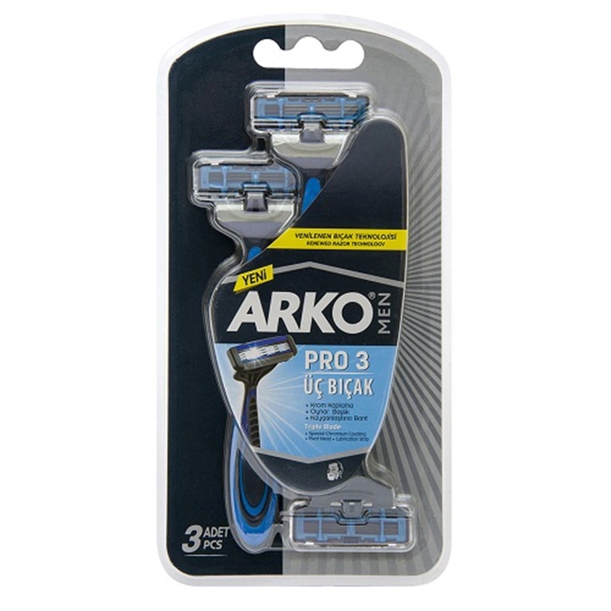 ARKO MEN PRO3 TRAS BICAGI 3LU POSET