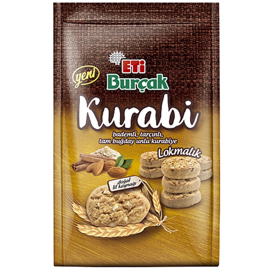 Eti Burçak Kurabi Lokmalık 150g Bademli Tarçınlı Kurabiye