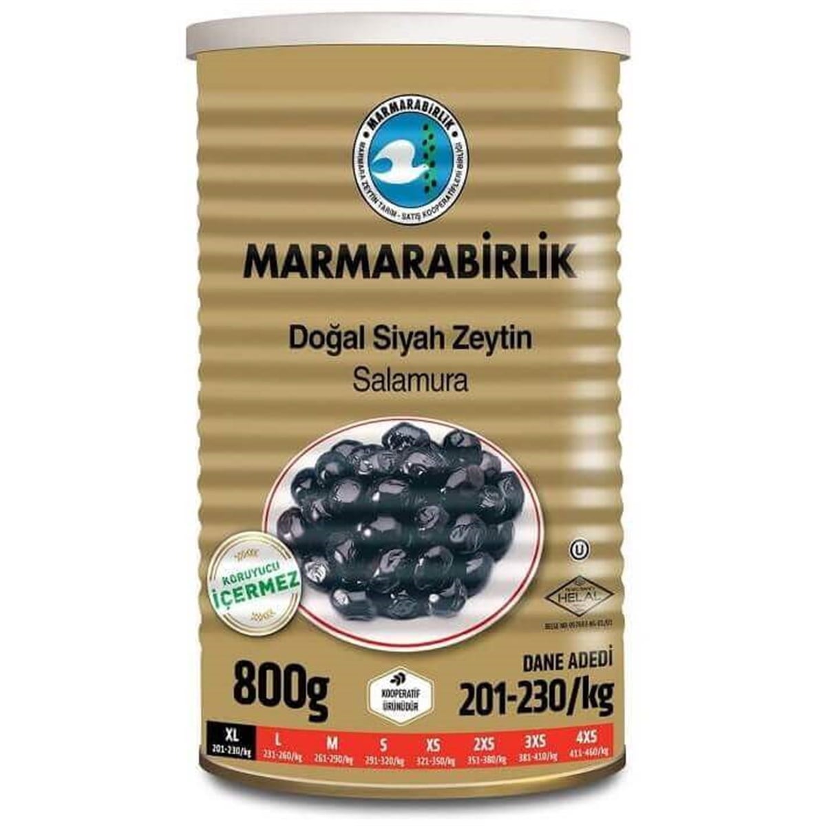 Marmarabirlik Zeytin XL Mega 800G Tnk