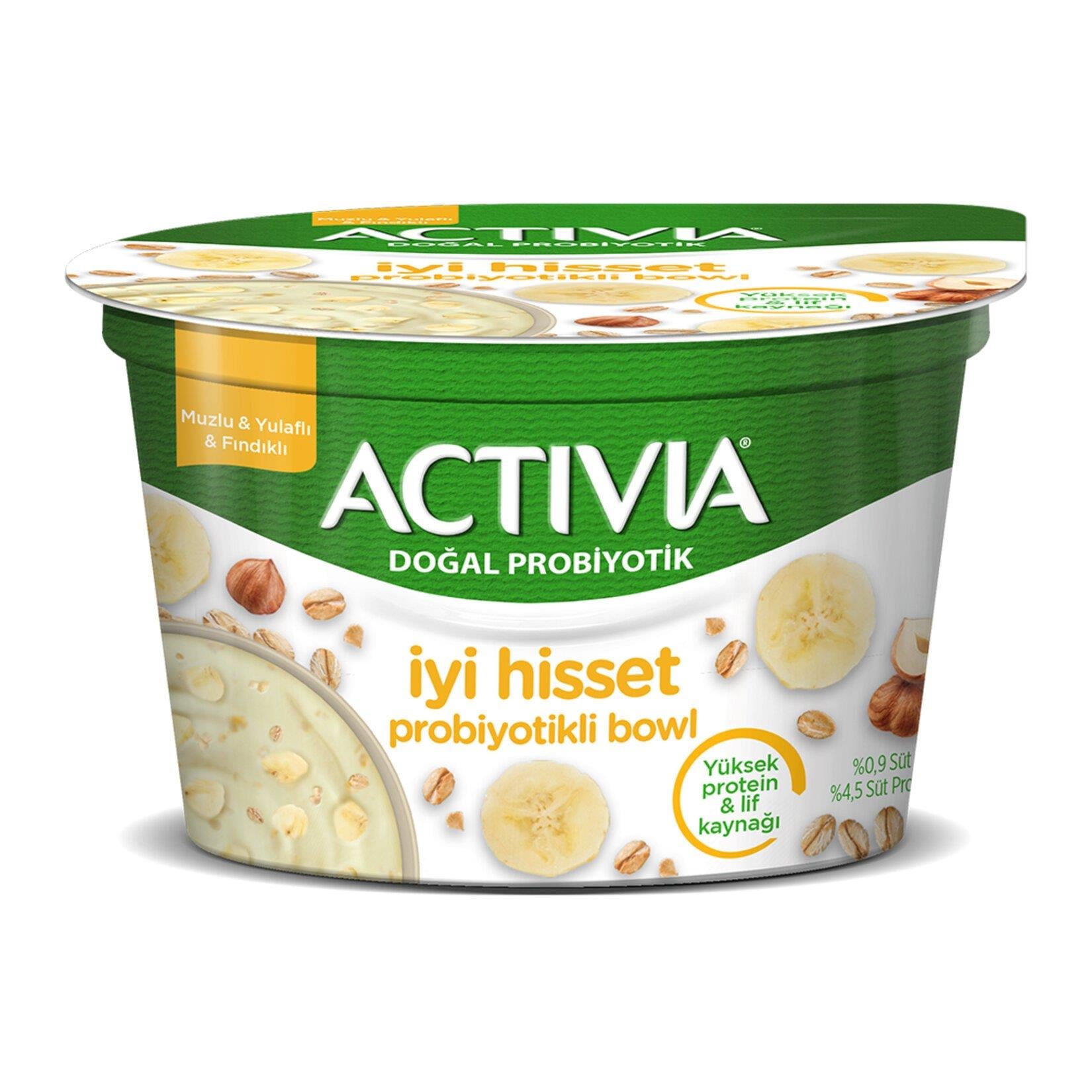 Activia İyi Hisset Doğal Probiyotikli Bowl 150g Muz Yulaf Fındık