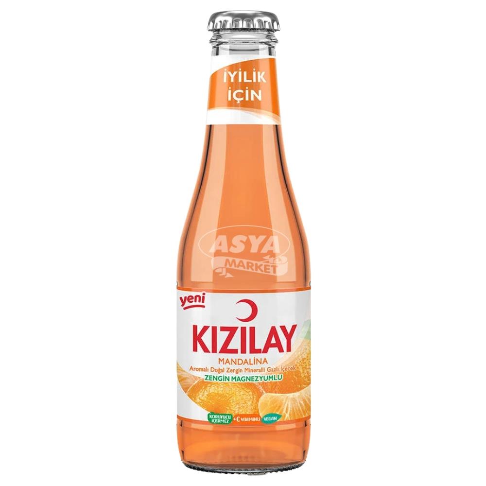 KIZILAY MANDALİNA AROMALI DOĞAL ZENGİN MİNERALLİ GAZLI İÇİCEK 200ML