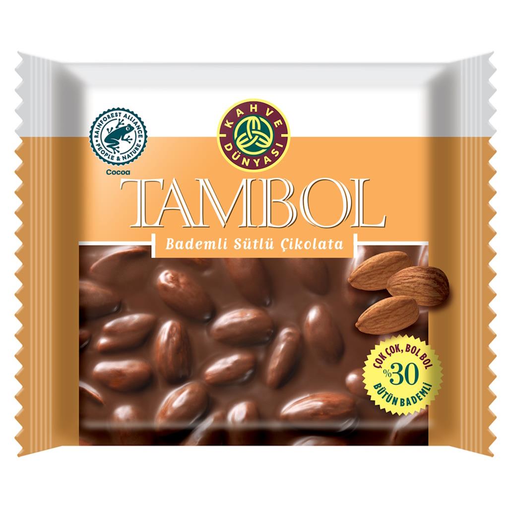 KAHVE DÜNYASI TAMBOL BADEMLI CIKOLATA 77GR 1*10