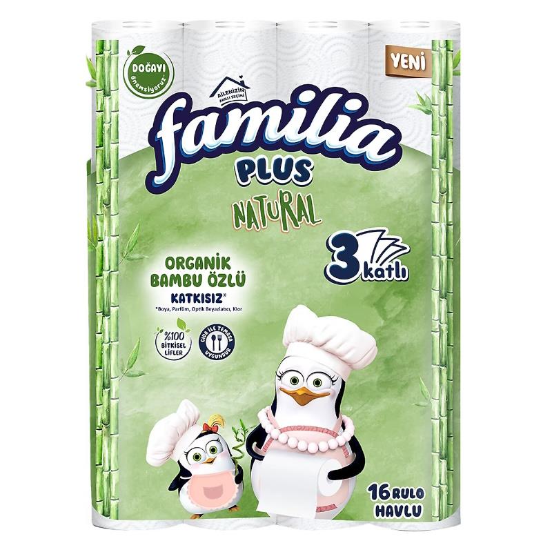 FAMİLİA HAVLU KAĞIT NAT.PLUS ORG.BAMBU 16LI