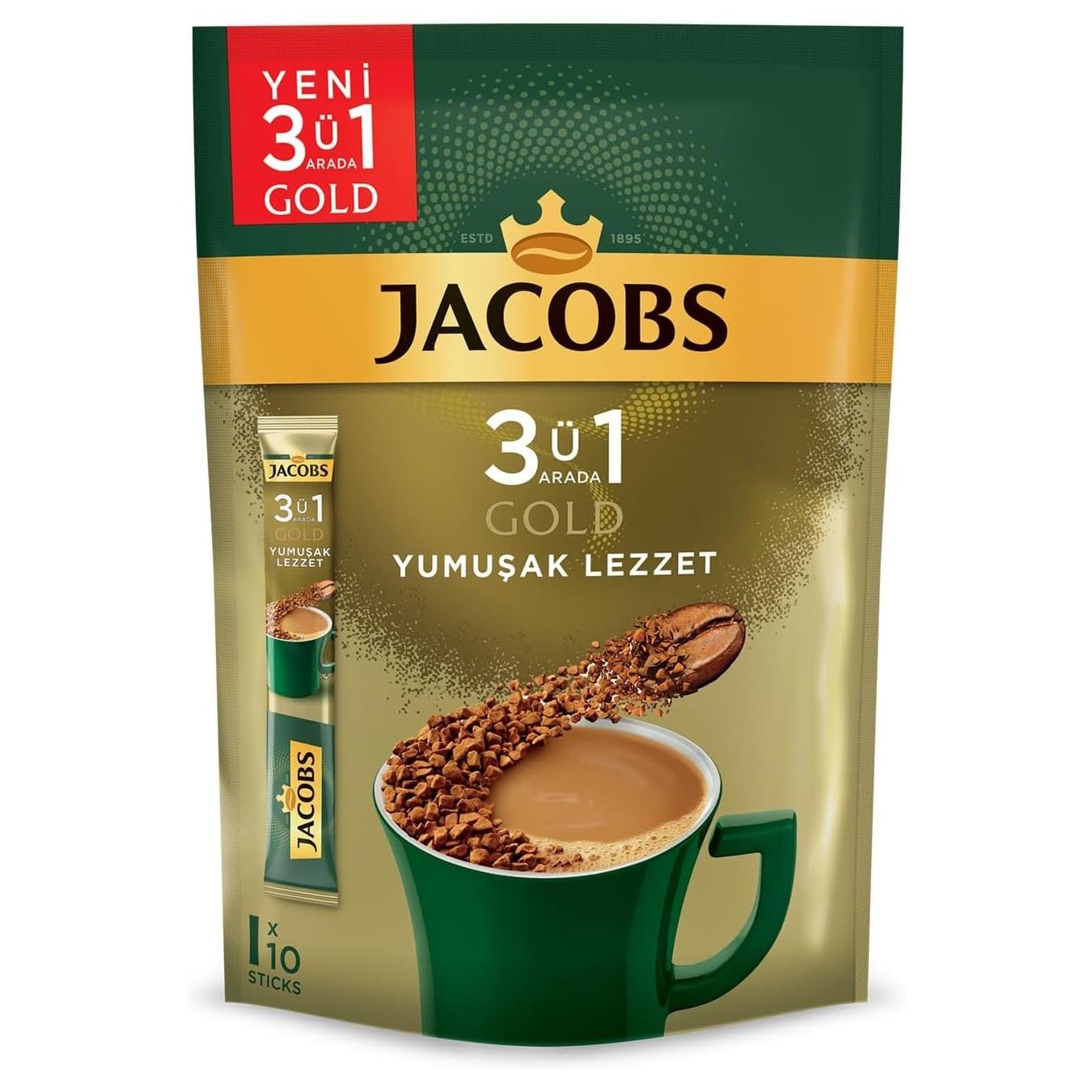 JACOBS 3 Ü 1 ARADA YUMUŞAK 18 GR 10 LU PAKET