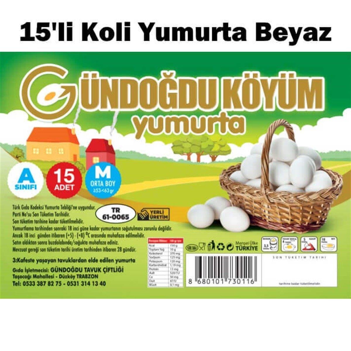 GÜNDOGDU YUMURTA CIFTLIK L BOY 15 LI BZ