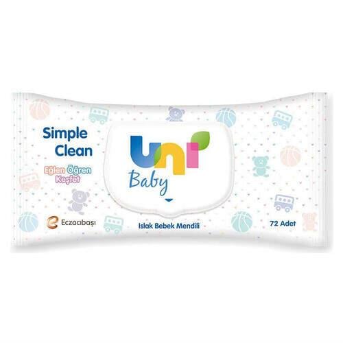 UNI BABY AKTIF ISLAK HAVLU SIMPLE CLEAN 72 LI 1*24