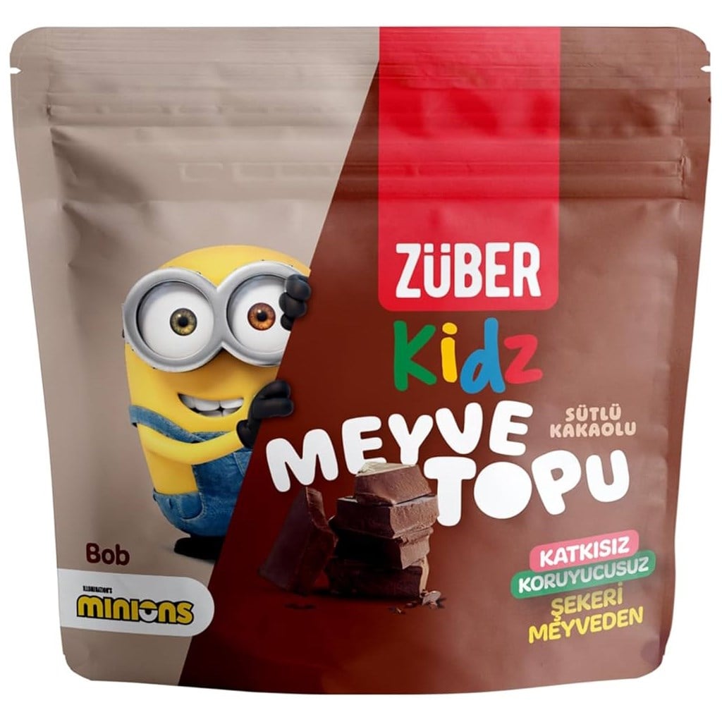 ZUBER KIDZ SUTLU KAKAOLU MEYVE TOPU 42 GR*12
