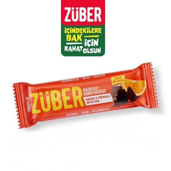ZUBER KAKAOLU PORTAKALLI MEYVE BAR 40 GR*12