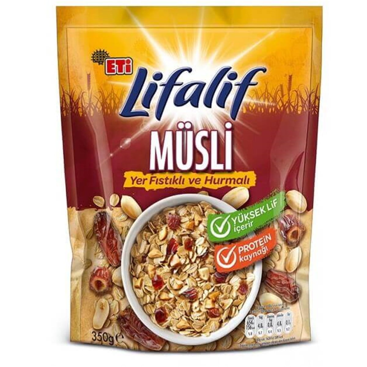 ETI LIFALIF MUSLI YER FISTIK&HURMA 350 GR*12