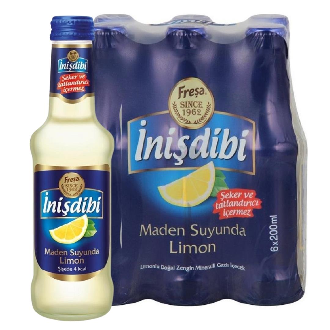 INISDIBI 200 ML LİMONLU MADEN SUYU 6 LI 