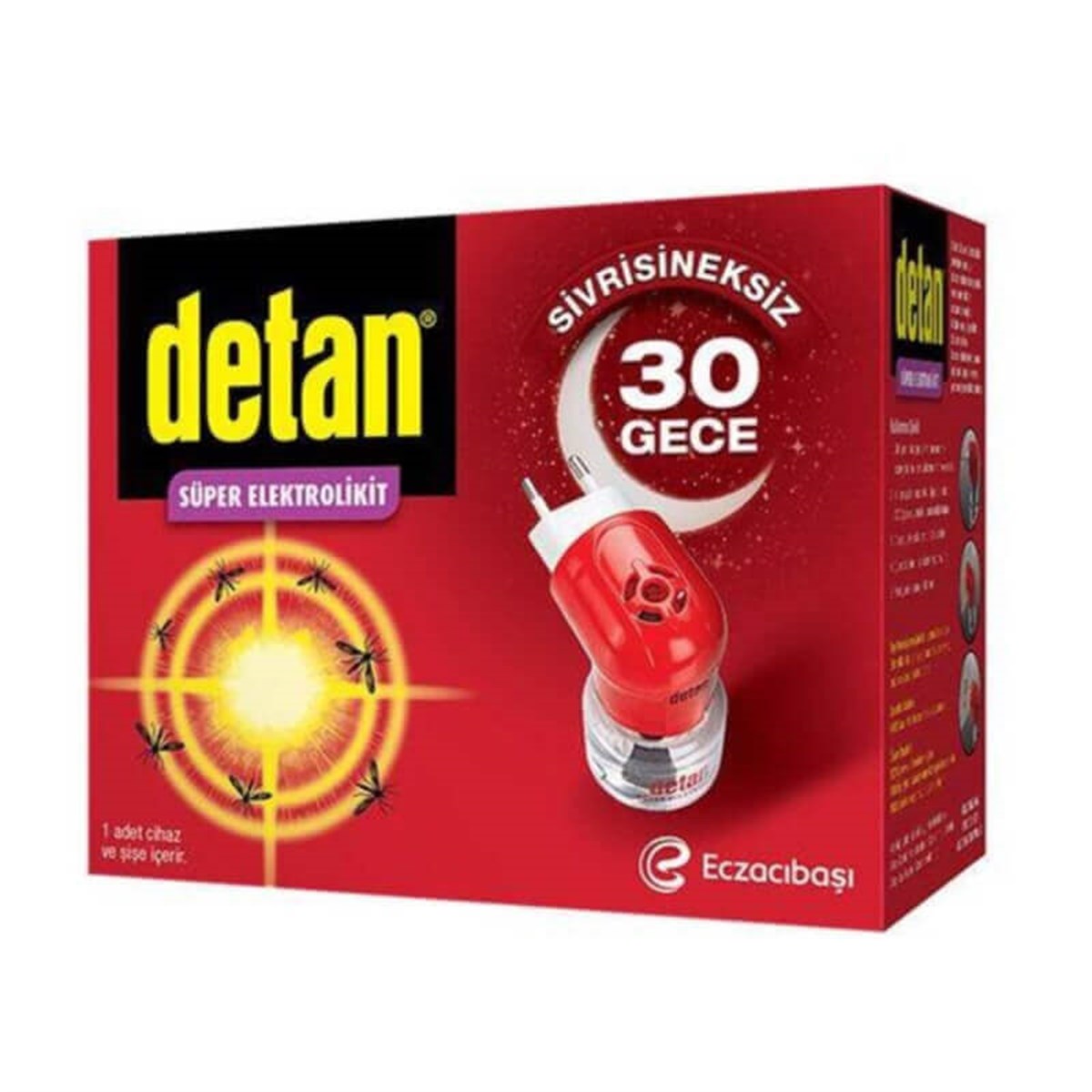 DETAN SÜPER ELEKTROLİKİT 30GECE 1 ADET CİHAZ VE VE ŞİŞE İÇERİR