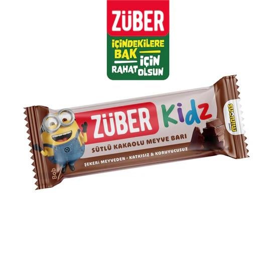 ZUBER KIDZ SUTLU KAKAOLU MEYVE BAR 25 GR*16