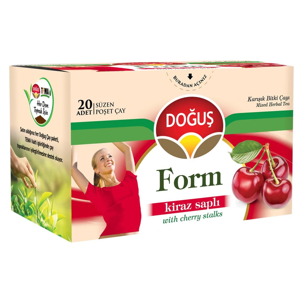 DOGUS ÇAY 20 LI FORM KIRAZ SAPLI