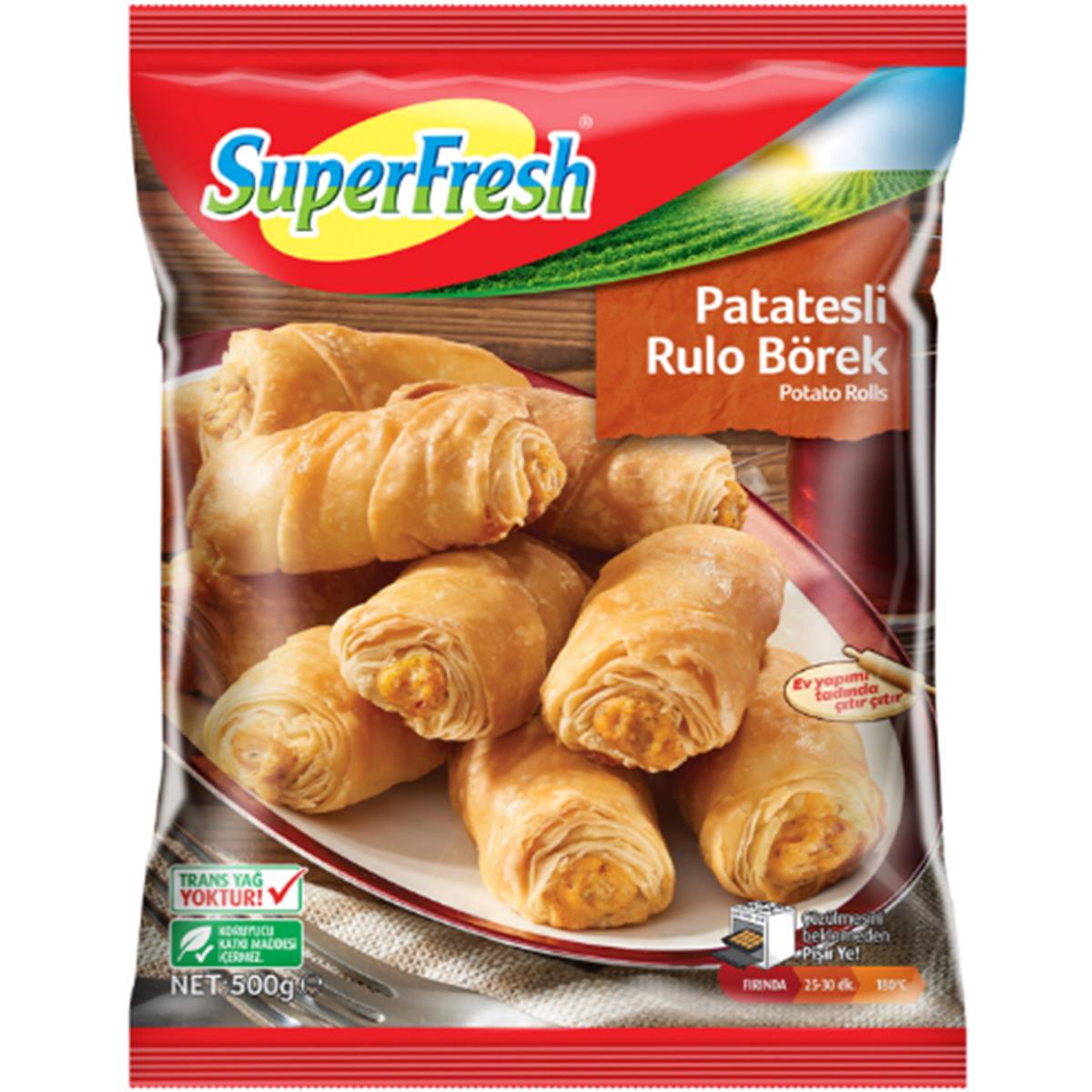 SÜPERFRESH PATATESLI  RULO BÖREK 500 GR 