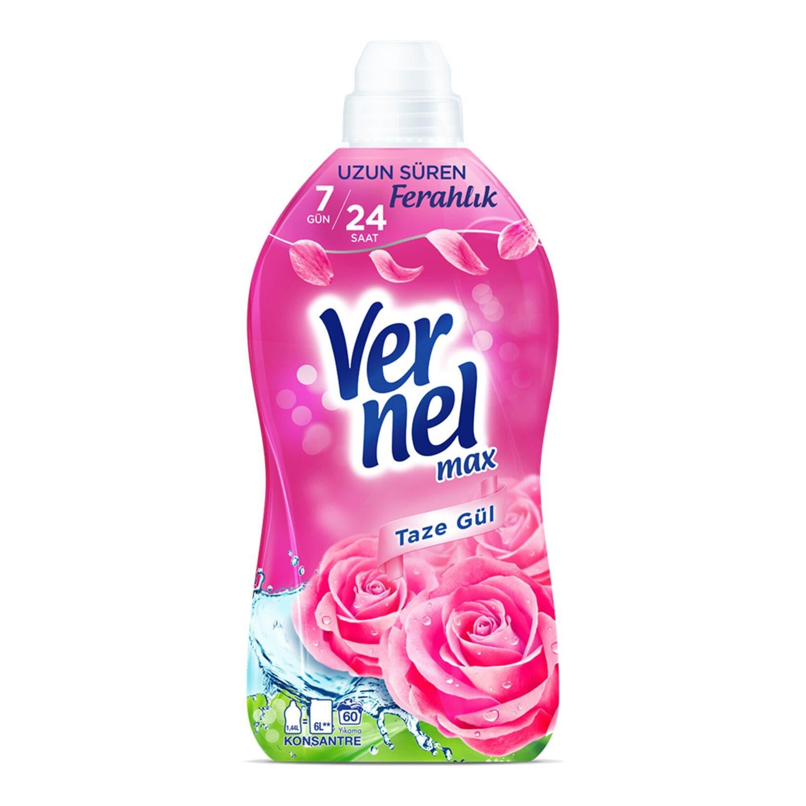 Vernel Max 1440 mL Gül Konsantre Yumuşatıcı