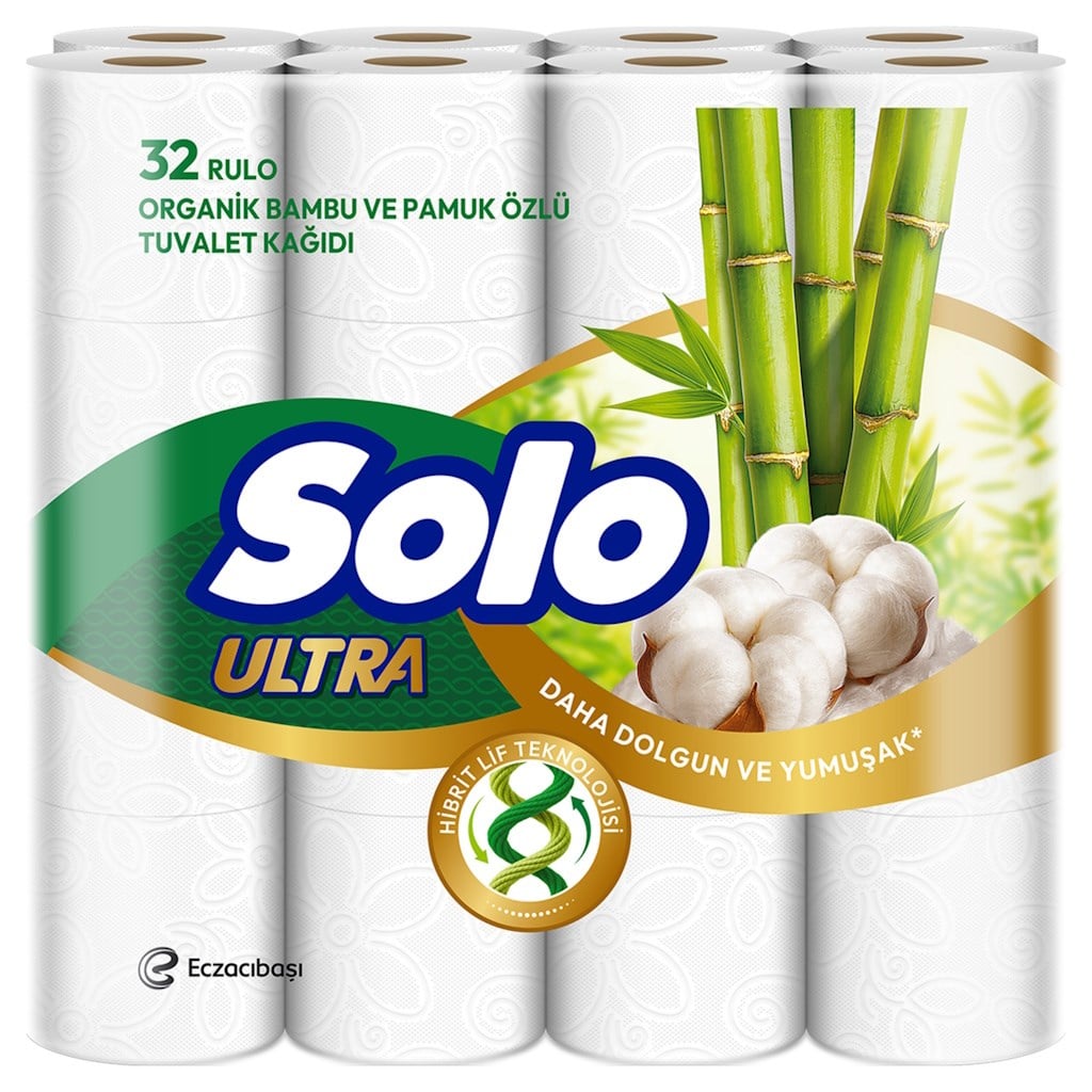 Solo Ultra Tuvalet Kağıdı 32 Rulo Organik Bambu ve Pamuk Özlü