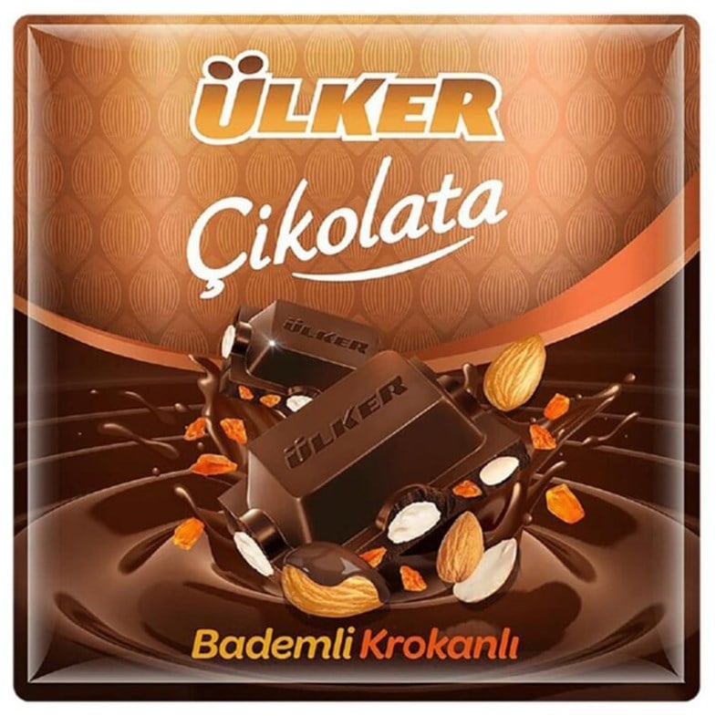 ÜLKER KARE BALLI BADEMLİ KROKANLI ÇIKOLATA 60 GR*6