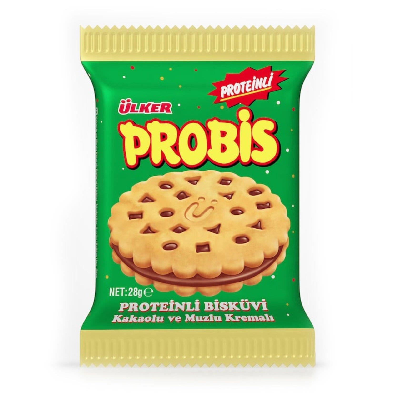 Ülker Probis Proteinli Bisküvi Kakaolu Ve Muzlu Kremalı 28 g
