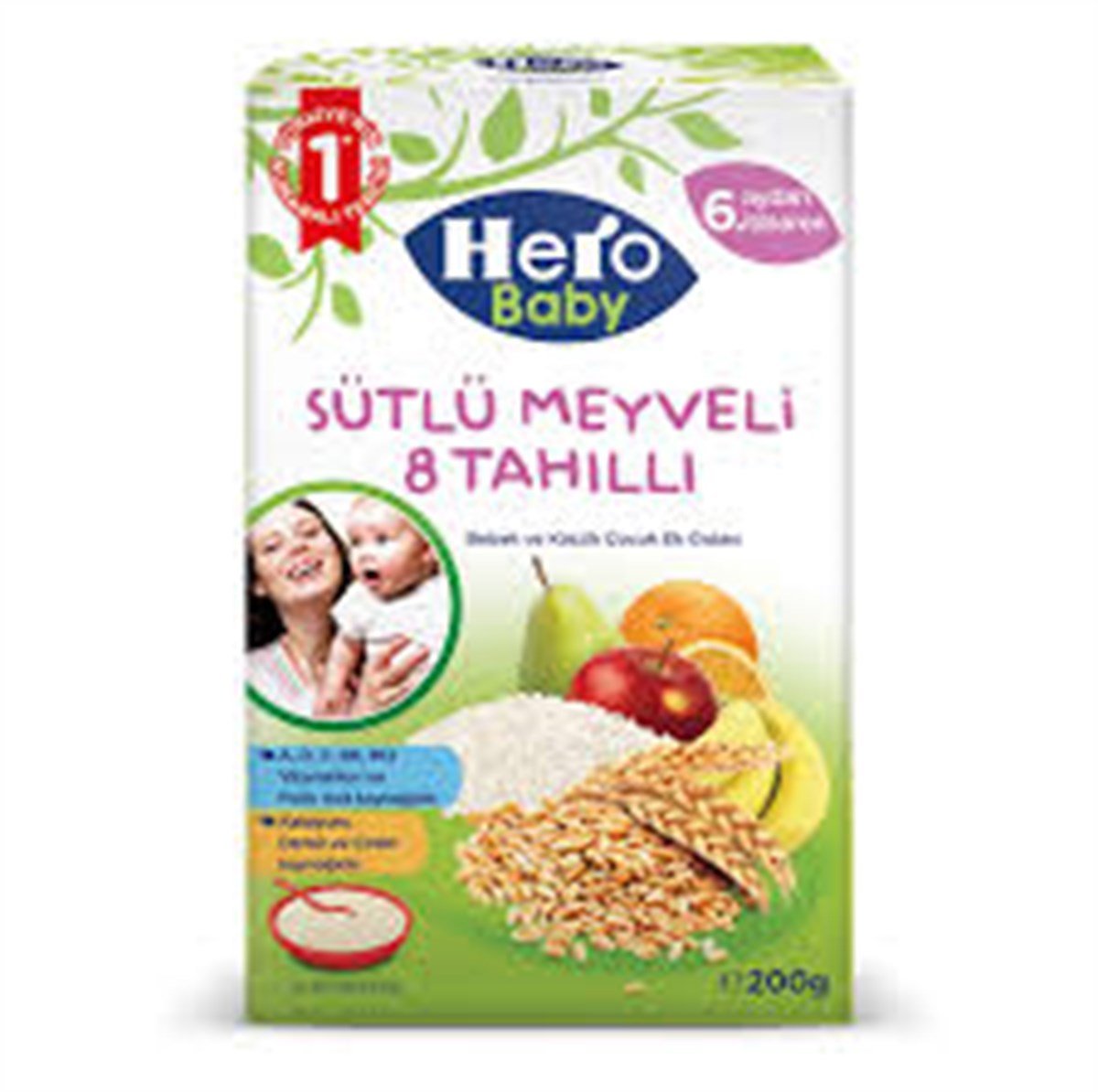 ÜLKER HERO BABY SÜTLÜ 8 TAHILLI MEYVELI 200GR 1*12