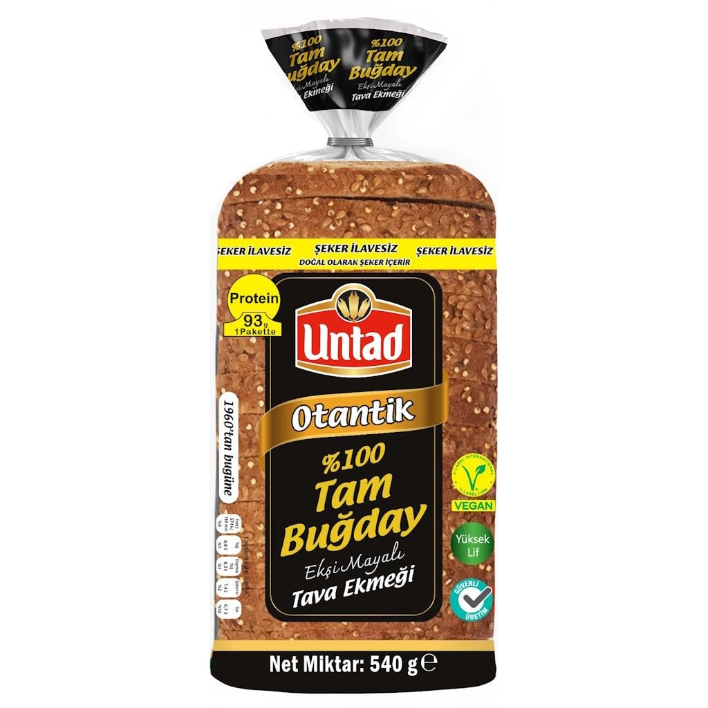 Untad Otantik Tam Buğday Ekşi Mayalı Tava Ekmeği 540g