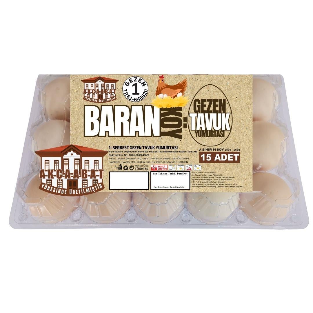 Baran Köy 15 Adet Serbest Gezen Tavuk Yumurtası