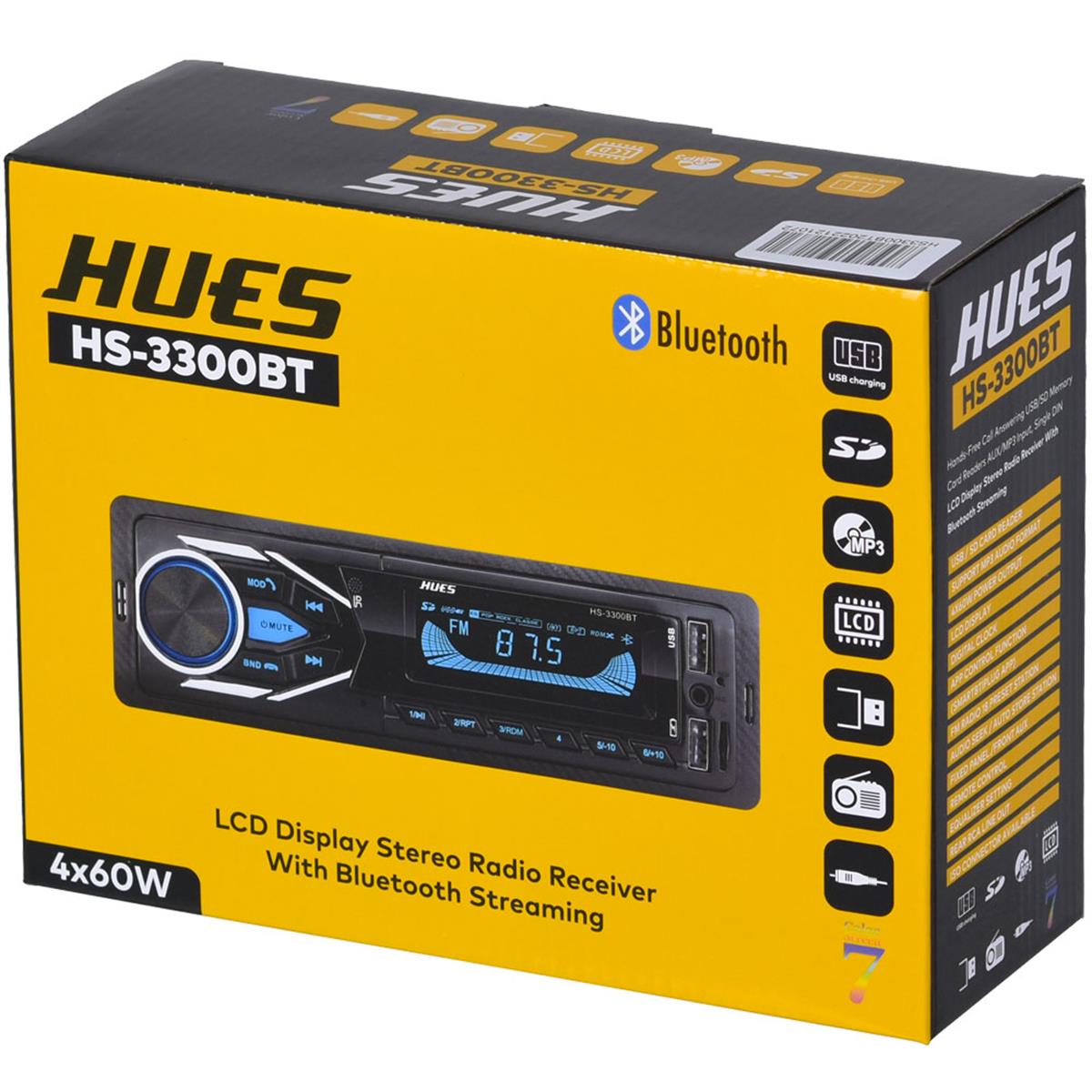 HUES Çift Usb'li Bluetooth'lu Oto Radyo Teyp HS-3300 BT