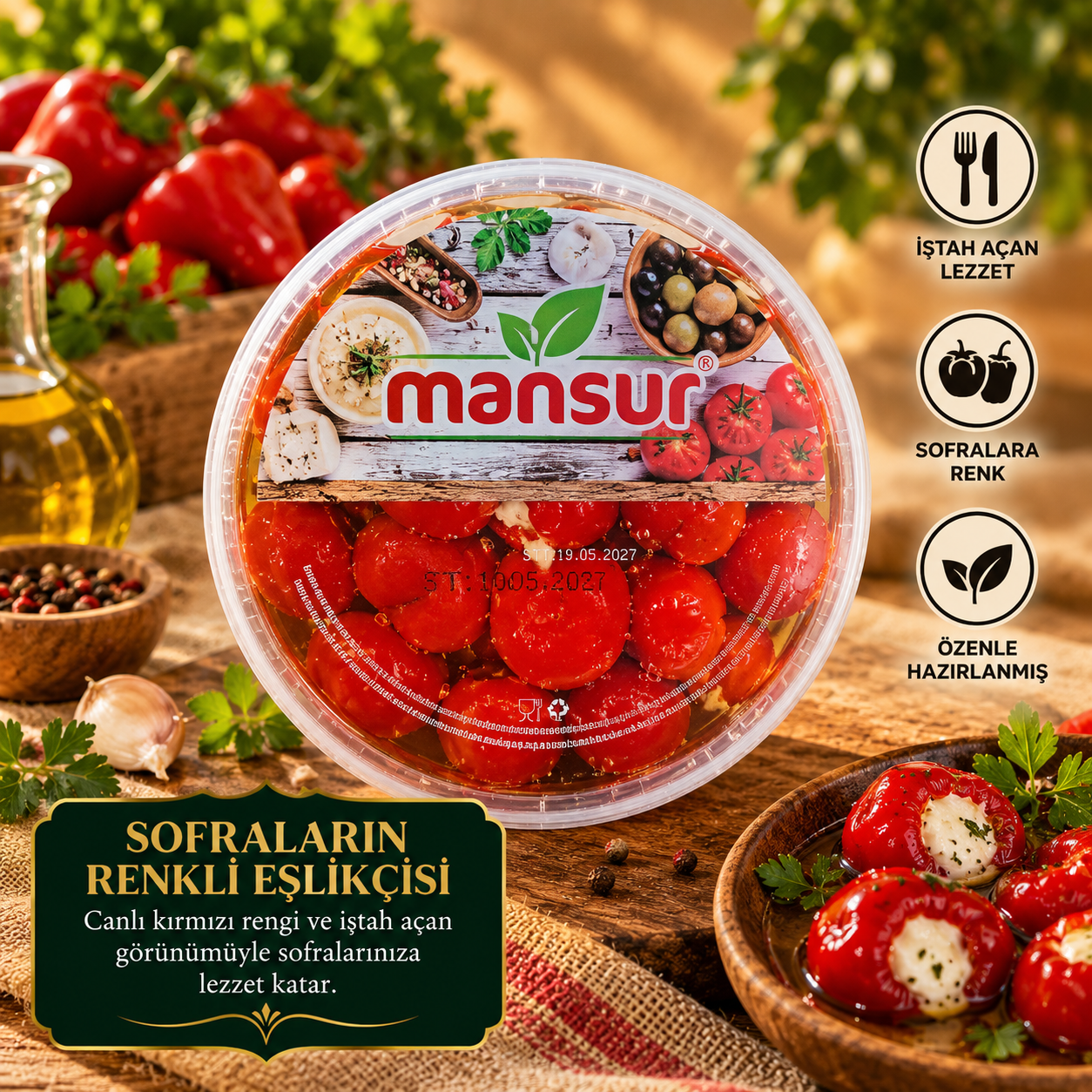 Peynir Dolgulu Kiraz Biber 500 Gr