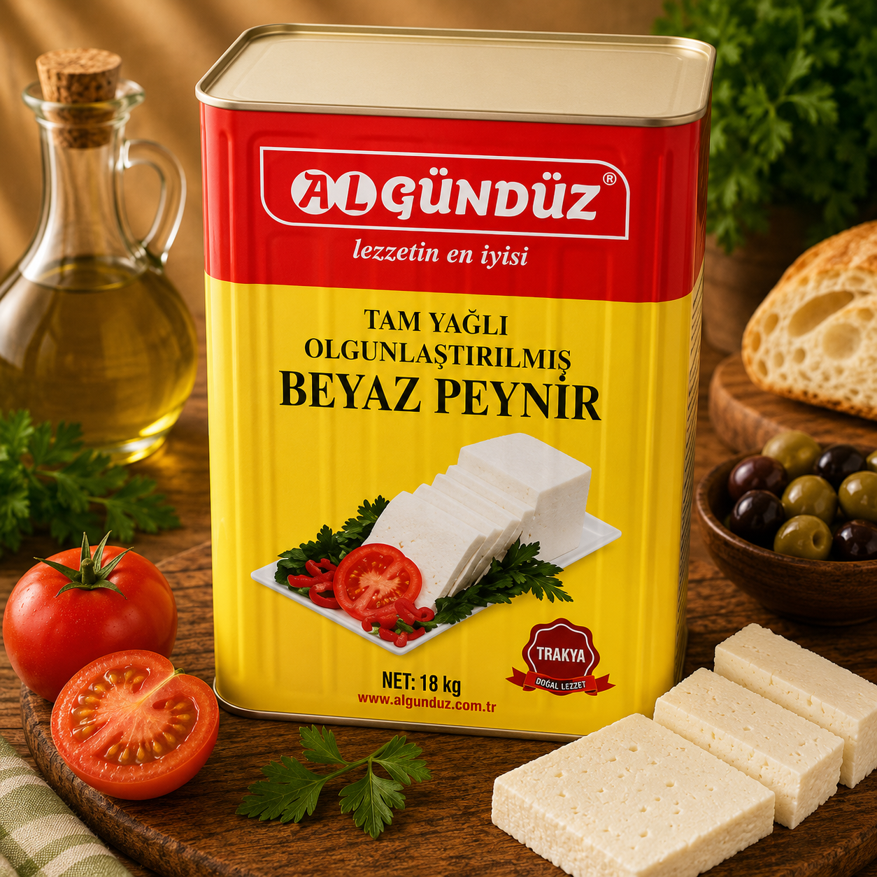 Sert İnek Peyniri 18 Kg Teneke